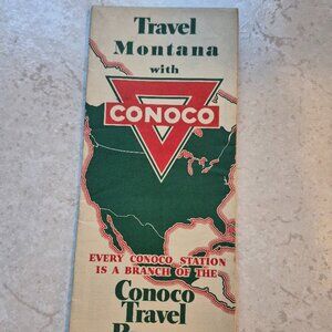 Vintage Conoco Road Map--Montana